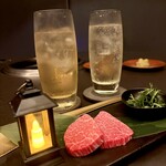 煌 焼肉 - ジントニックと白州ハイボール