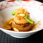 銀座 - あん肝と大根のステーキ