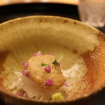 味 ふくしま - 2014年11月夜・　カワハギの肝和え。　肝が舌触りよく丁寧に裏ごしされています。