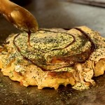 大正お好み屋 ままま - ソースに、コクマヨ、うず巻きのブレのなさが美しい