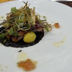 ぷれじでんと千房 - イトヨリダイポワレいか墨