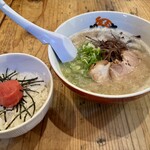 元祖博多だるま - ラーメン＋明太ごはん
