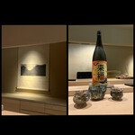 鮨 今尽 - 美しい掛け軸✨
                                先ずは、今回も大将お任せで✩⋆*॰¨̮⋆｡˚
                                来福✨ハロウィンバージョン✨