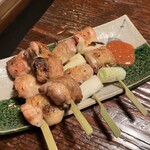 炭火焼きと創作酒肴 粋 - ジャンボもも・ねぎま串(各2本)各¥660