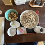蕎麦の里 びばいろ - もりそばと小かしわセット（田舎）