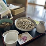 蕎麦の里 びばいろ - 「もりそばと小かしわセット（田舎）」1,200円（2024.3/17）