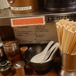 麺屋 藤しろ - 卓上。