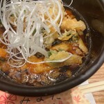 蕎麦きり みよた - かしわ天と葱が入った温かい汁