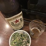 立ち呑み くにし - 豚ミンチ大根菜