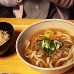 九重 - 肉うどんとかやくご飯   2014年11月