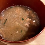 とんかつ そら - 山椒馨具沢山豚汁でーす。