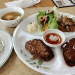 洋食屋ハンブンバーグ - ハンブンバーグ＋生姜焼きランチ 800円