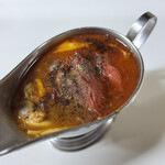 かれーの店 うどん  - きのこの叫びチーズ入り、ご飯大盛り、焼トマト