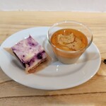食堂AU - ブルーベリーチーズケーキとさつまいもプリン