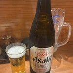 とり皮屋　勝軍 - 2杯目は瓶ビール♫