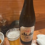 とり皮屋　勝軍 - 3杯目も…頑張れ！アサヒ！