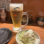 とり皮屋　勝軍 - 先ずはナマ…っしょ！