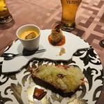 中国料理 翆陽 - グリルどオマール海老と
      海老とフォアグラ茶碗蒸し
      ビールがとってもススム君