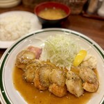 かつれつ四谷たけだ - ホタテバター焼き定食のホタテ増量！