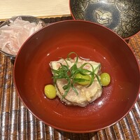 料理屋 植むら - 無花果の揚げ浸し　銀杏ネギ　追い鰹　お椀