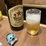 江坂海鮮食堂 はなれ おーうえすと - サッポロ ラガー赤星 瓶ビール