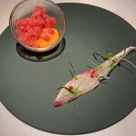 銀座 レカン - 前菜①「縞鯵」