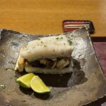 おかもと - 5、焼物
      鱧の炭火焼き、松茸のホイル焼き、カボス