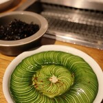 焼肉鳥ｇｇ - 薄切りきゅうりの浅漬けおつまみ