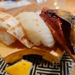 回転すし北海道 - 炙り三貫盛り