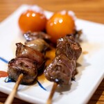 里葉亭 - 2025.9 ちょうちん（レバーとハツの串にキンカン）