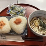 なかむら - Bセット500円(ジャンボおにぎりとミニうどん)