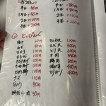 なかむら - メニュー