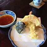 柳鮨 - 握りランチのおともに、天ぷら