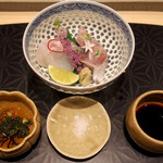 鮨 飛躍 - 刺身（長崎 鯵 & 愛媛 真鯛）