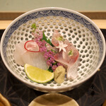 鮨 飛躍 - 刺身（長崎 鯵 & 愛媛 真鯛）