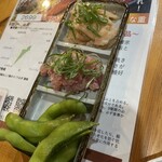 呑み処鰻家 - うな重セットのおつまみ3種