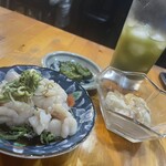 呑み処鰻家 - 単品注文　白子ポン酢、緑茶ハイ