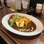 カレーハウス すぷ～ん - ロースカツカレー...1,000円(税込)＋野菜(素揚げ)トッピング...330円(税込)