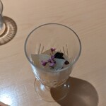 銀座 しのはら - 帆立の昆布締めと長芋の酢のもの