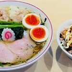 キング製麺 - 全部入り山椒ラーメン180g1,550円(麺130g or 180g選択可)＋マヨチャーシューご飯290円＝合計1,840円