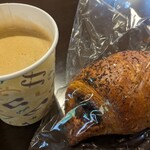 喜久水庵 - 料理写真:あんクロワッサン&コーヒー