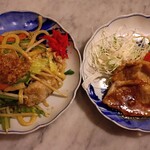 シルビア 綾瀬店 - シルビアセットの焼きうどん(ハーフ)と生姜焼き(2枚)