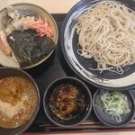 ゆで太郎 - 料理写真:朝そば”焼鯖炙りたらこごはん”530円(2025.8.31)