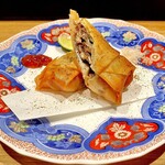 渋谷の日本酒ダイニング sakeba - 20251009秋刀魚と木の子の春巻860円
