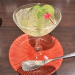 山人 - シャインマスカットのゼリー、枝豆のムースのカクテル