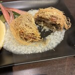 山人 - マッシュルームは肉厚で歯応え充分。リゾット風ソースで頂く