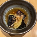 そば処　満留賀 - なす揚げ出し　つゆ旨し！