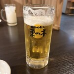塩ホルモン 栗の木 - 生ビール　最高！