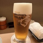 割烹 白鷹 - 最初は生ビールをグビグビグビ
