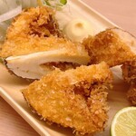 割烹 白鷹 - 傘の部分をフライにしました